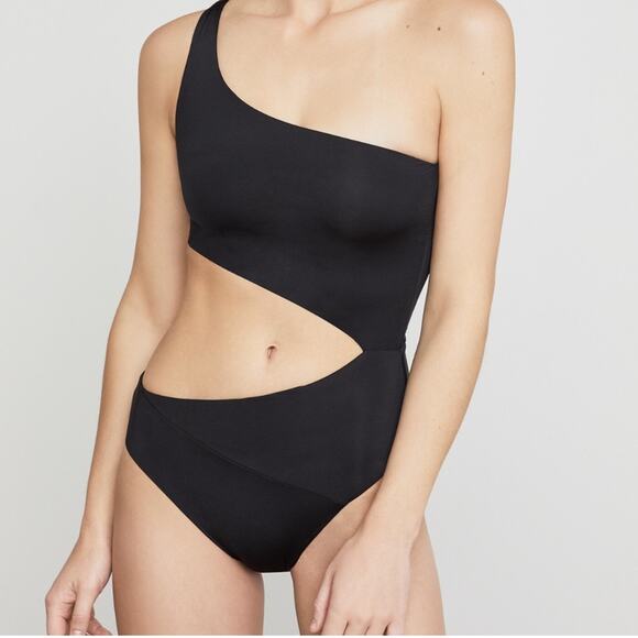 BCBGMaxAzria Other - BCBGMAXAZRIA Swimsuit Size 4 One Piece Black Cutout One Shoulder Asymmetrical